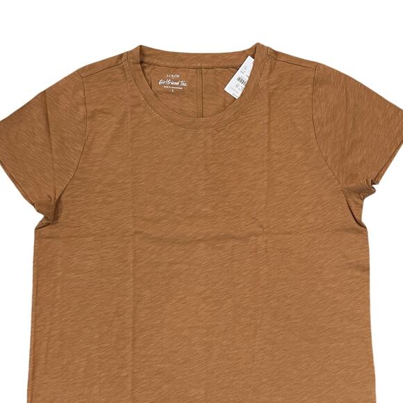 NWT J. Crew Warm Brandy Brown Girlfriend Crewneck Tee - SIZE XL - Picture 2 of 12